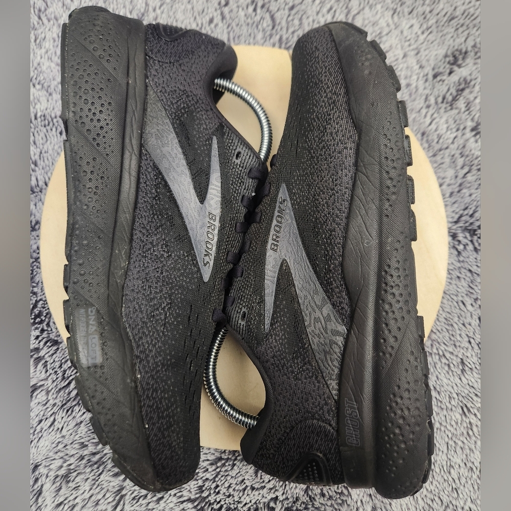 Brooks Ghost 16 Triple Black Running Shoes Sneakers Men's Size 8.5 - Picture 6 of 9